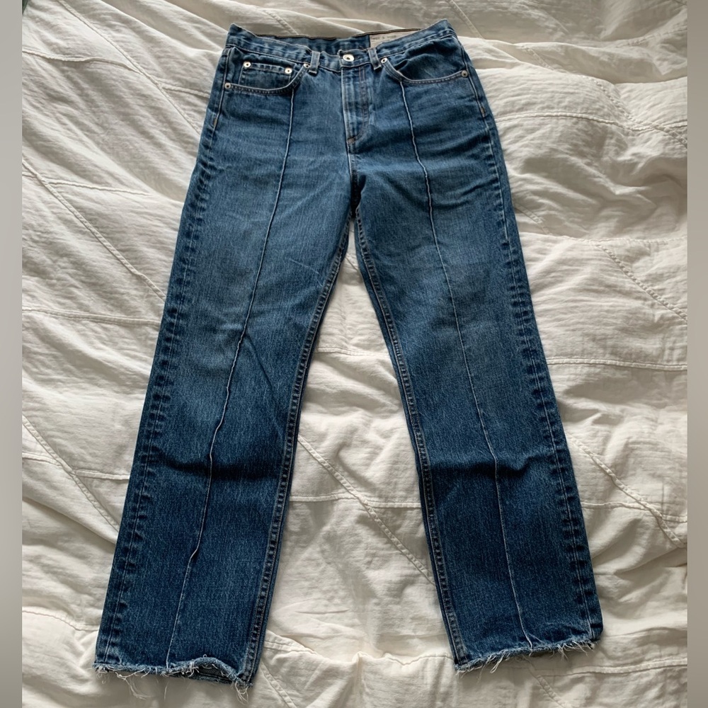Rag & Bone High Waist Straight Leg Medium Wash Denim Jeans - Size 26